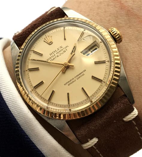 rolex datejust 1601 steel gold